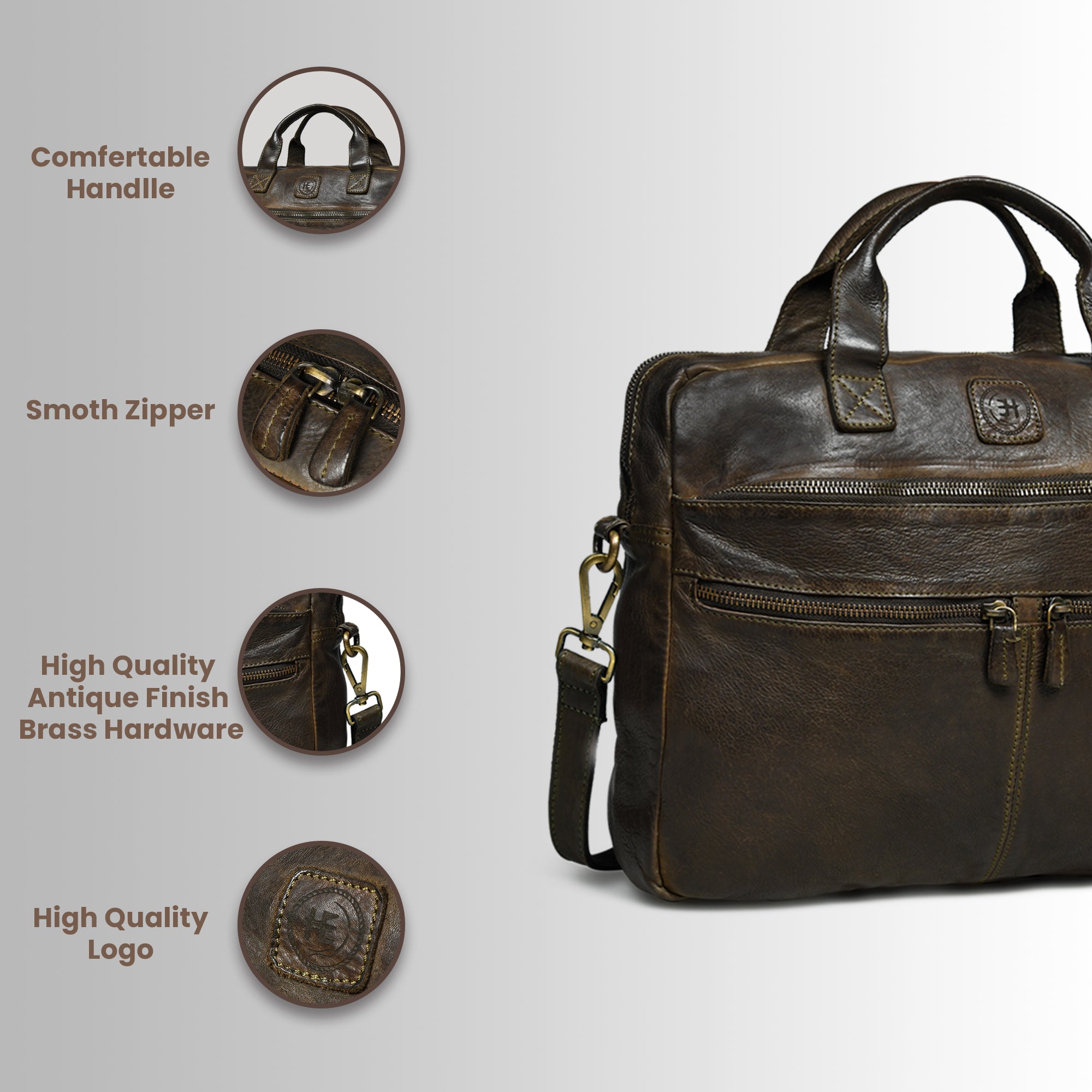 Voyager Vintage Leather Laptop Bag